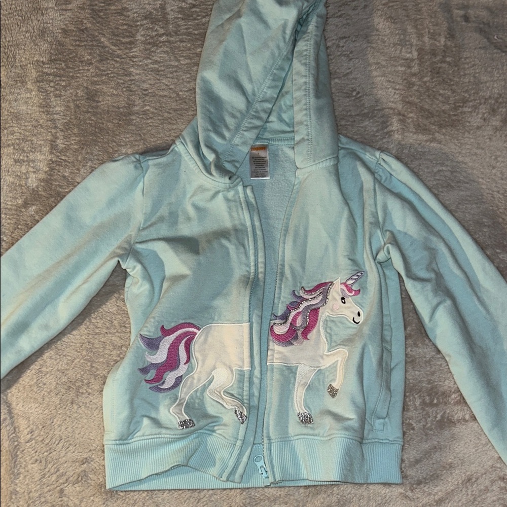Gymboree Light Blue Unicorn Hoodie